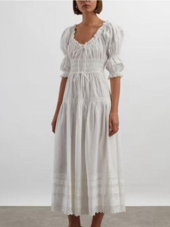 Doen Dresses & Skirts - Doen Bardot Dress. White. Size L. New with Tags.